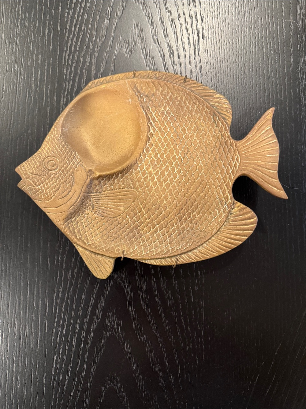 PAC Vintage Brass Fish w/ wall hanging on back
